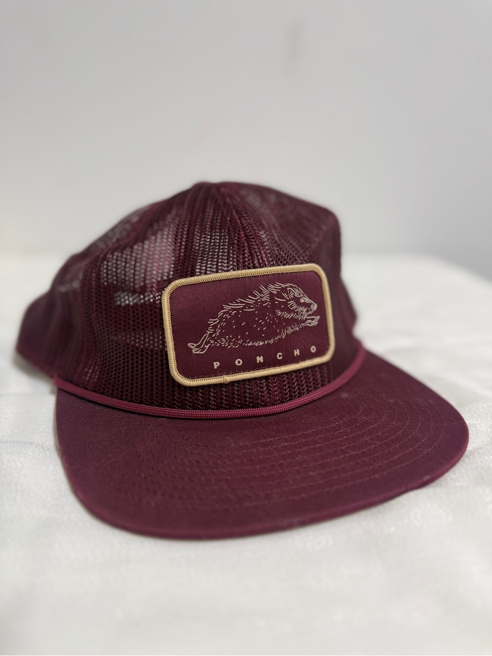 Ponch JAVELINA MESH HAT Maroon Mesh Trucker Cap